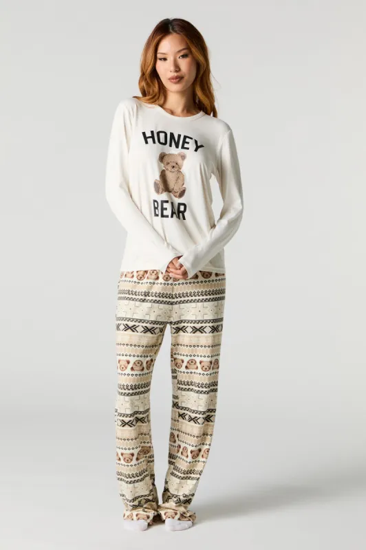 Womens Matching the Family Bear Hugs 2 Piece Pajama Set sold by Charlotte Russe