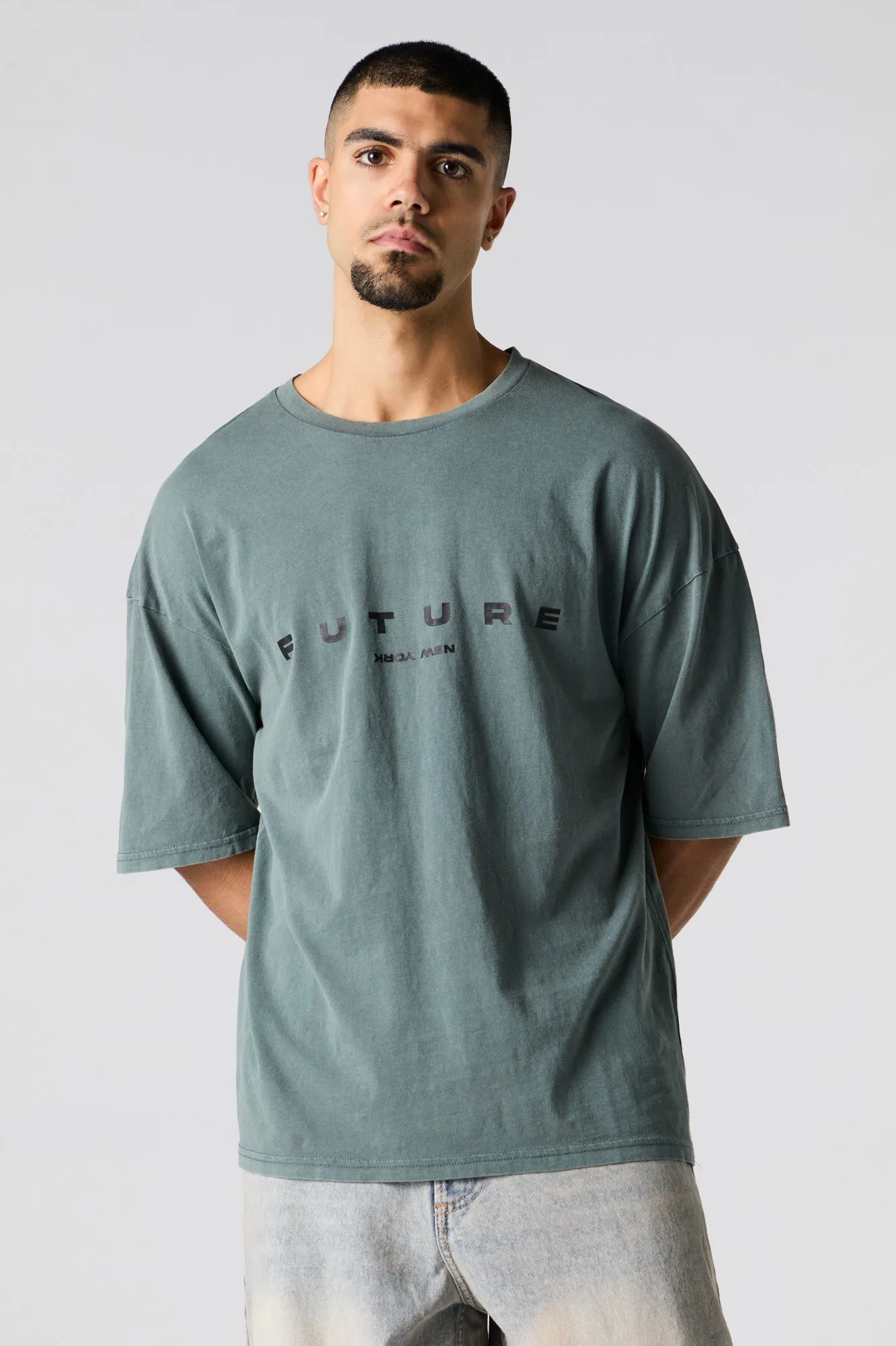 Embroidered Back Oversized Graphic T-Shirt sold by Charlotte Russe product image thumbnail 4