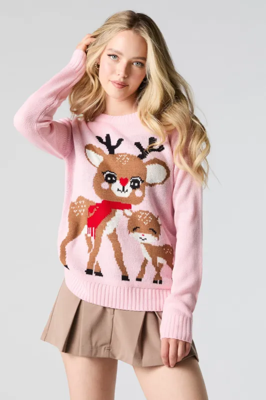 Reindeer Jacquard Knit Christmas Sweater sold by Charlotte Russe