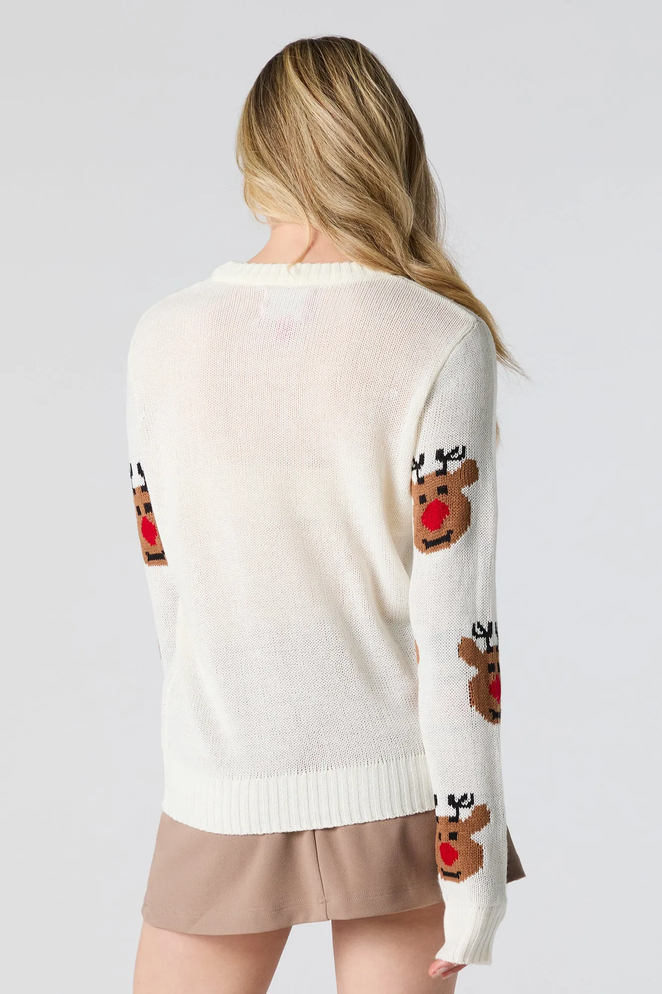 Rudolph Jacquard Knit Christmas Sweater sold by Charlotte Russe product image thumbnail 2
