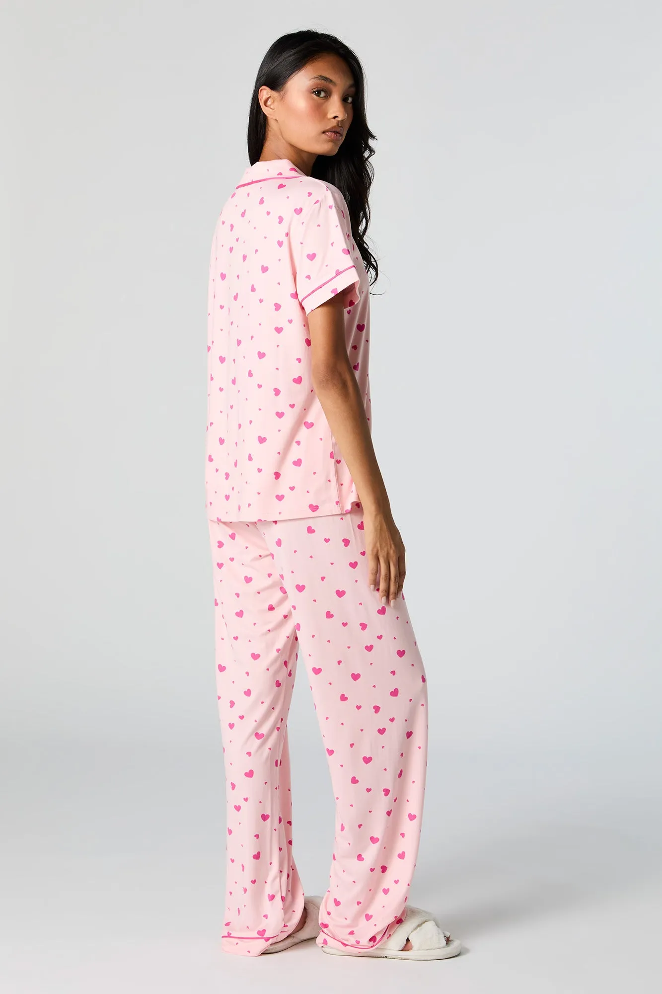 Button-Up Top and Pant 2 Piece Pajama Set sold by Charlotte Russe product image thumbnail 4