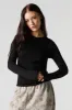 Everyday Ribbed Long Sleeve Top sold by Charlotte Russe