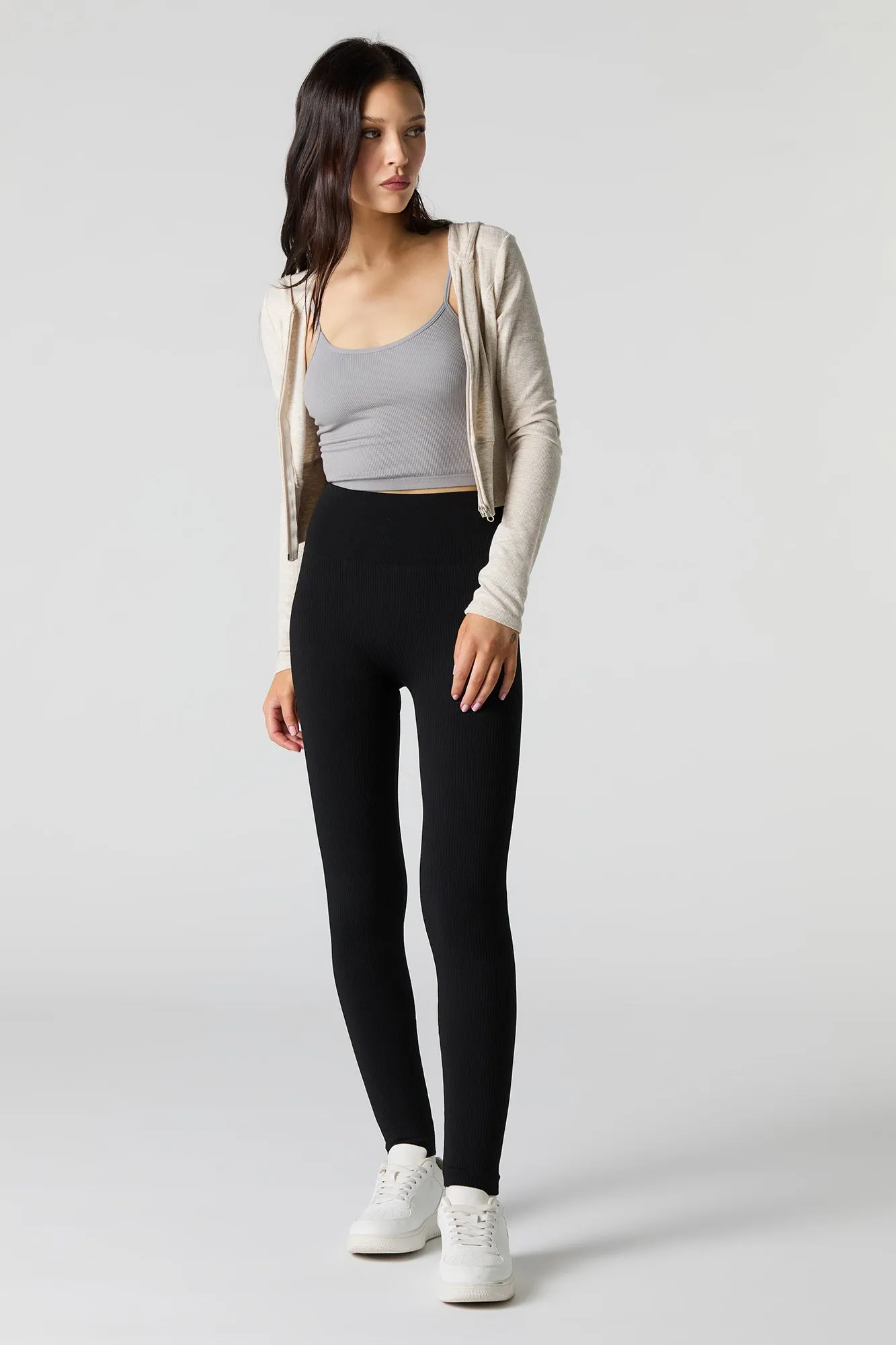 High Rise Seamless Ribbed Legging sold by Charlotte Russe product image thumbnail 4