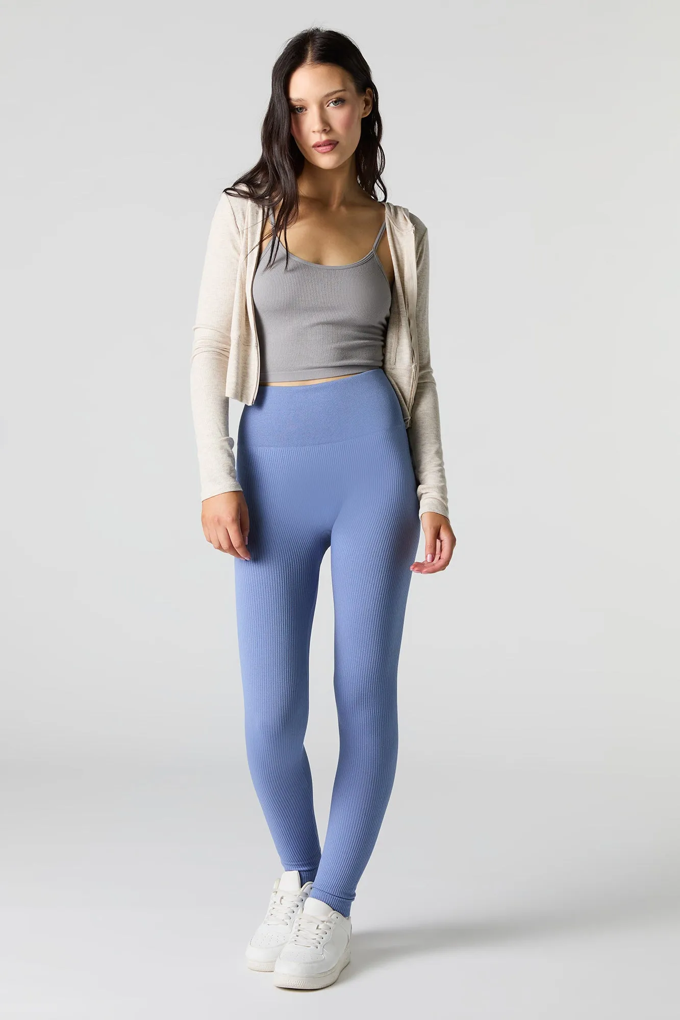 High Rise Seamless Ribbed Legging sold by Charlotte Russe