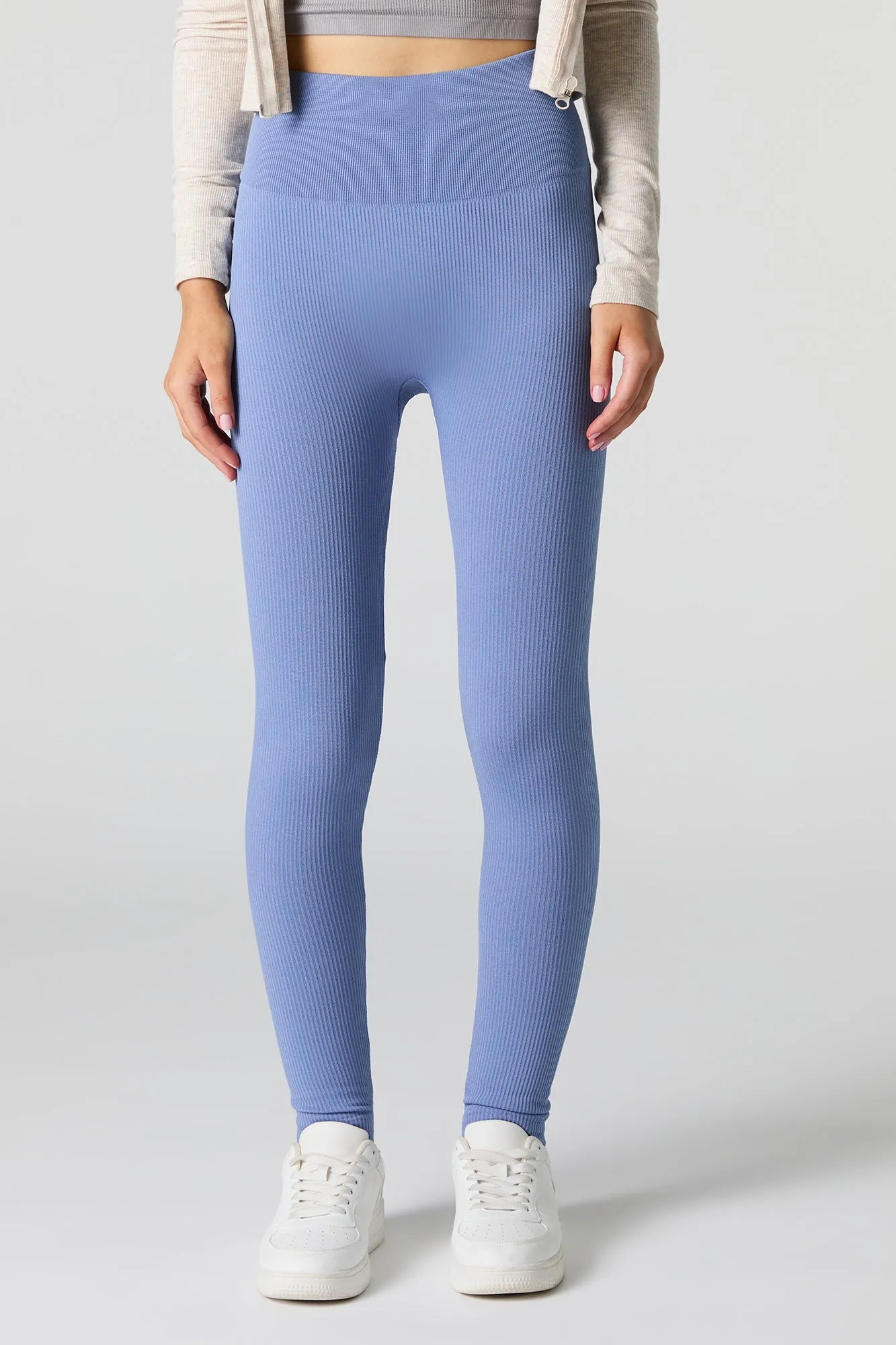 High Rise Seamless Ribbed Legging sold by Charlotte Russe product image thumbnail 2