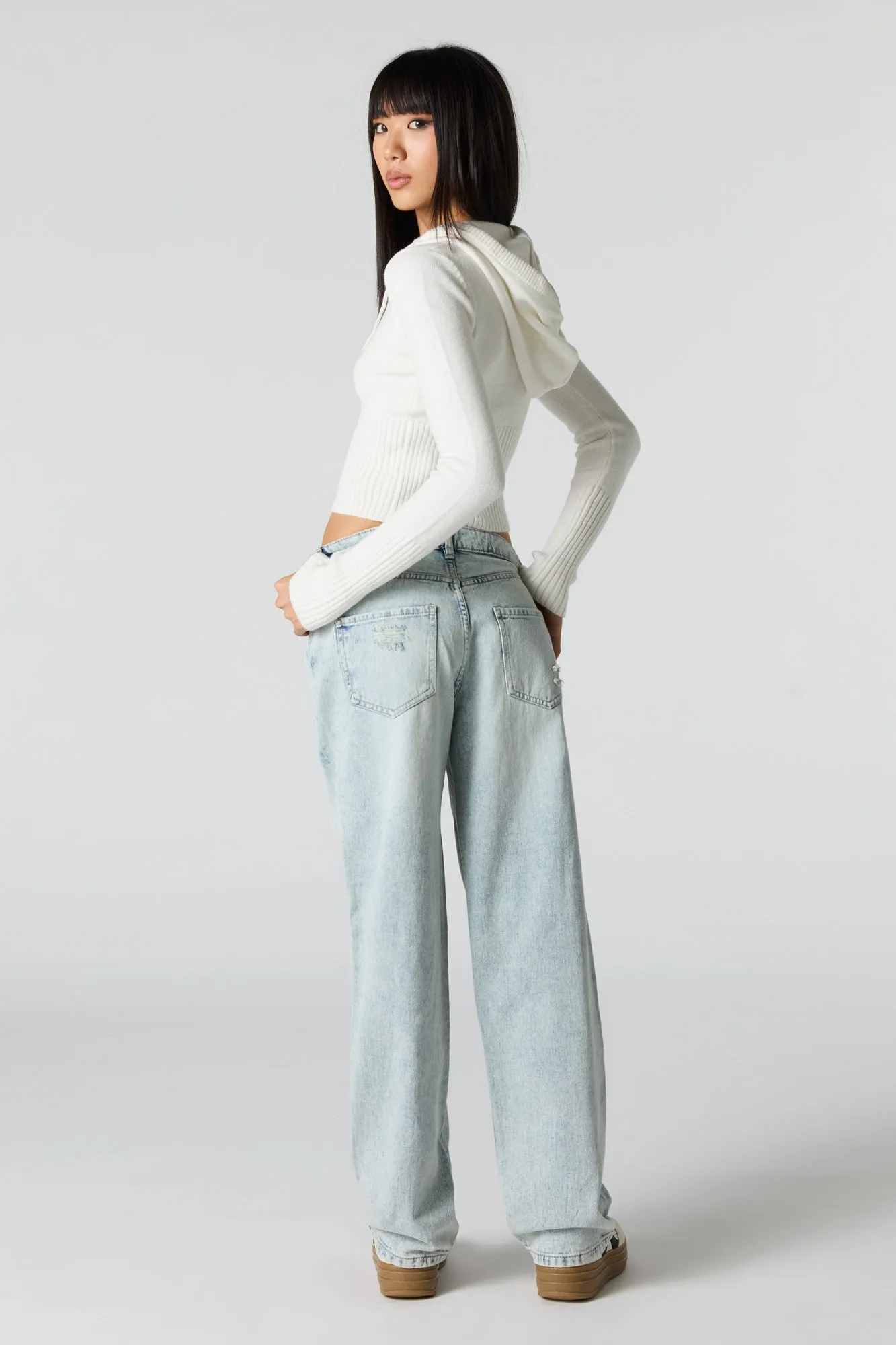 Distressed Slouchy Straight Leg Jean sold by Charlotte Russe product image thumbnail 3