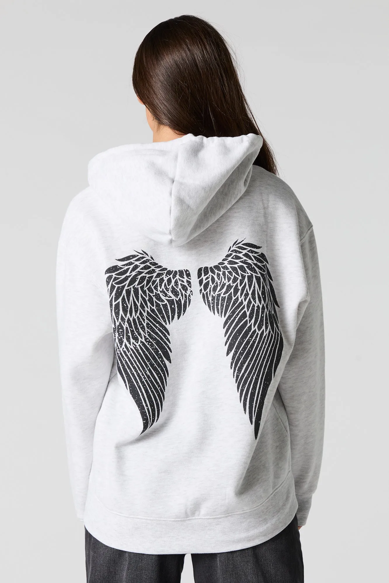 Graphic Fleece Zip-Up Hoodie sold by Charlotte Russe product image thumbnail 3