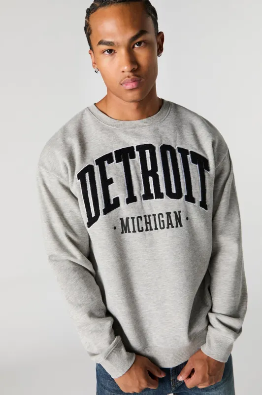 City Chenille Embroidered Fleece Sweatshirt sold by Charlotte Russe
