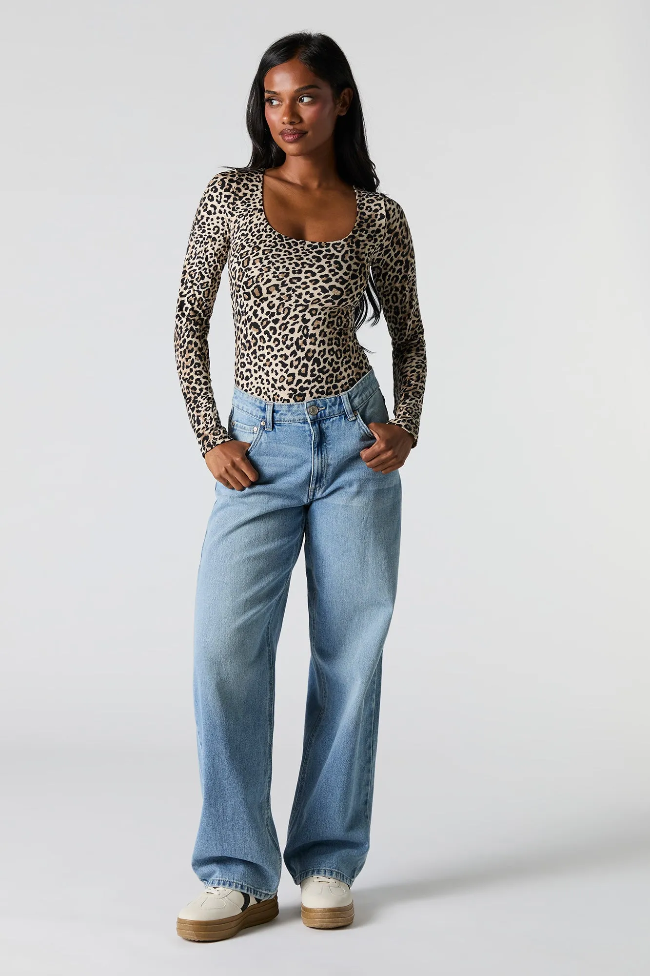 Contour Scoop Neck Long Sleeve Bodysuit sold by Charlotte Russe product image thumbnail 3