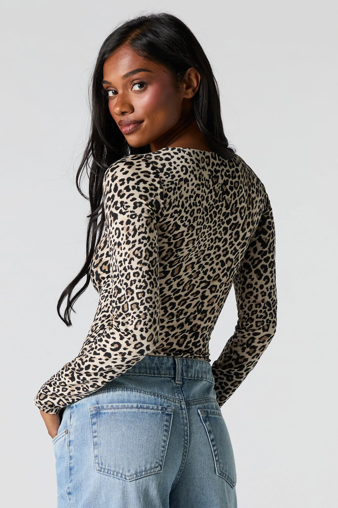 Contour Scoop Neck Long Sleeve Bodysuit sold by Charlotte Russe product image thumbnail 2