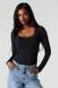 Contour Scoop Neck Long Sleeve Bodysuit sold by Charlotte Russe