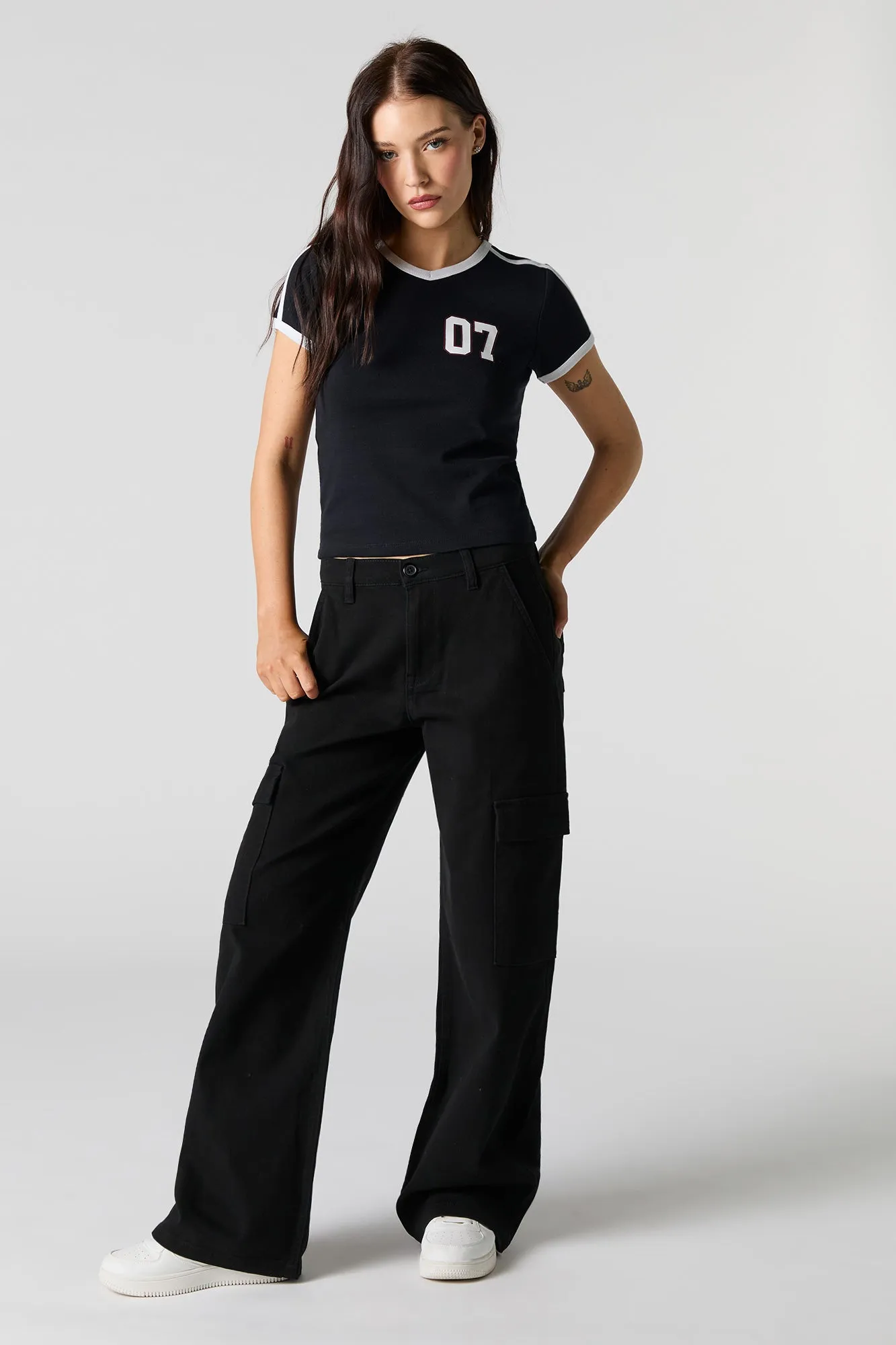 Straight Leg Baggy Cargo sold by Charlotte Russe product image thumbnail 4