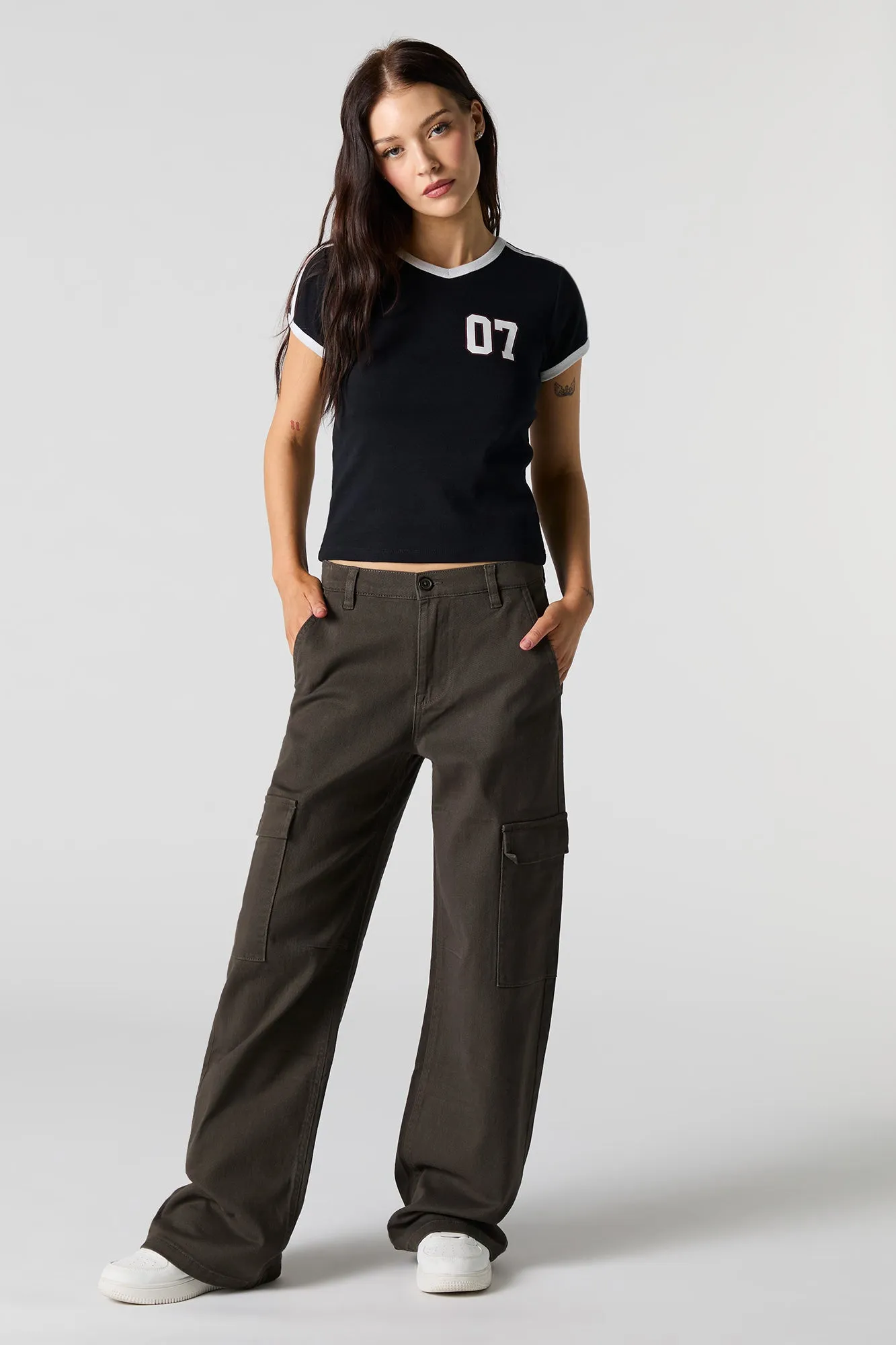 Straight Leg Baggy Cargo sold by Charlotte Russe