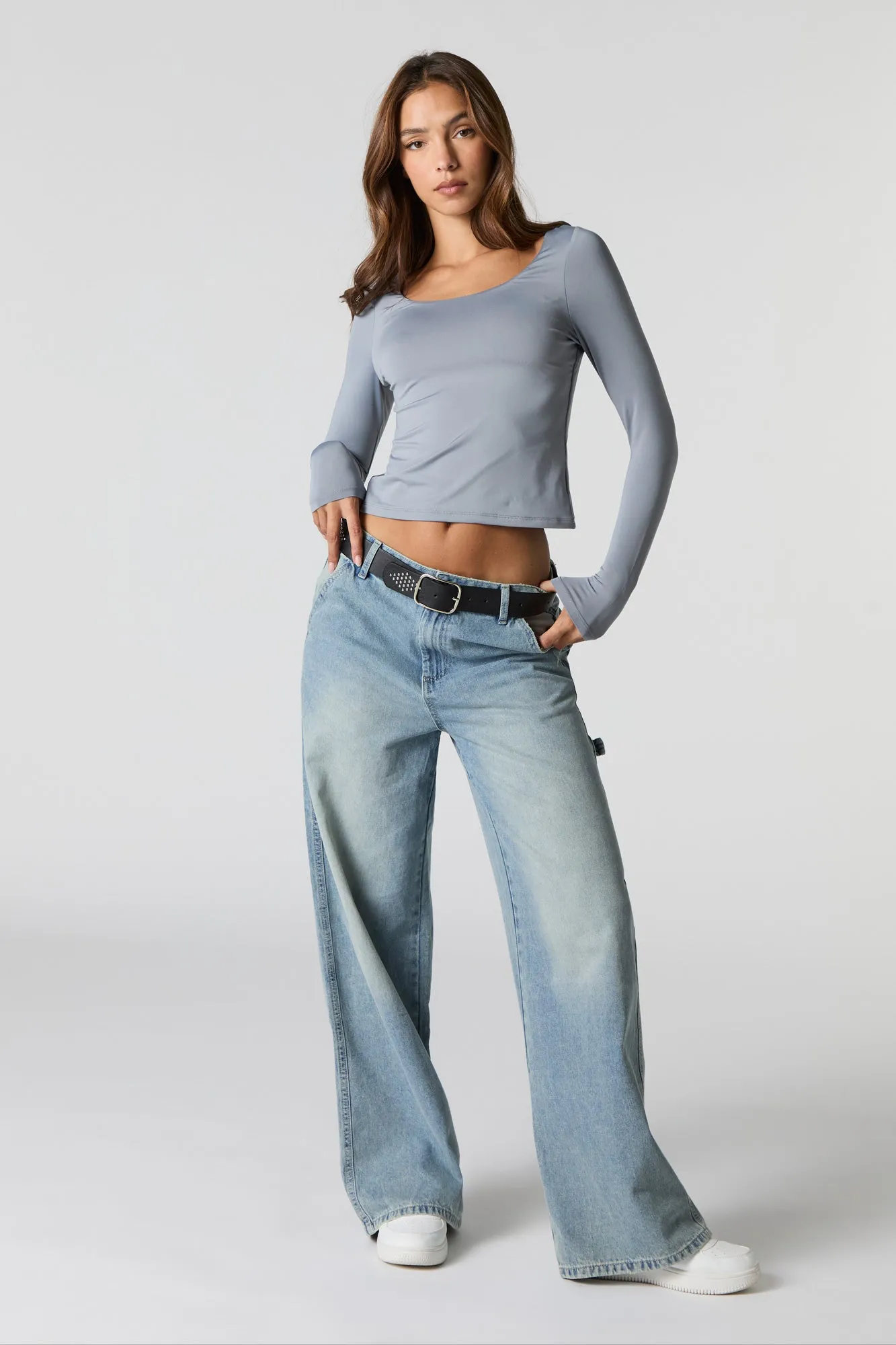 Contour Scoop Neck Long Sleeve Top sold by Charlotte Russe product image thumbnail 3