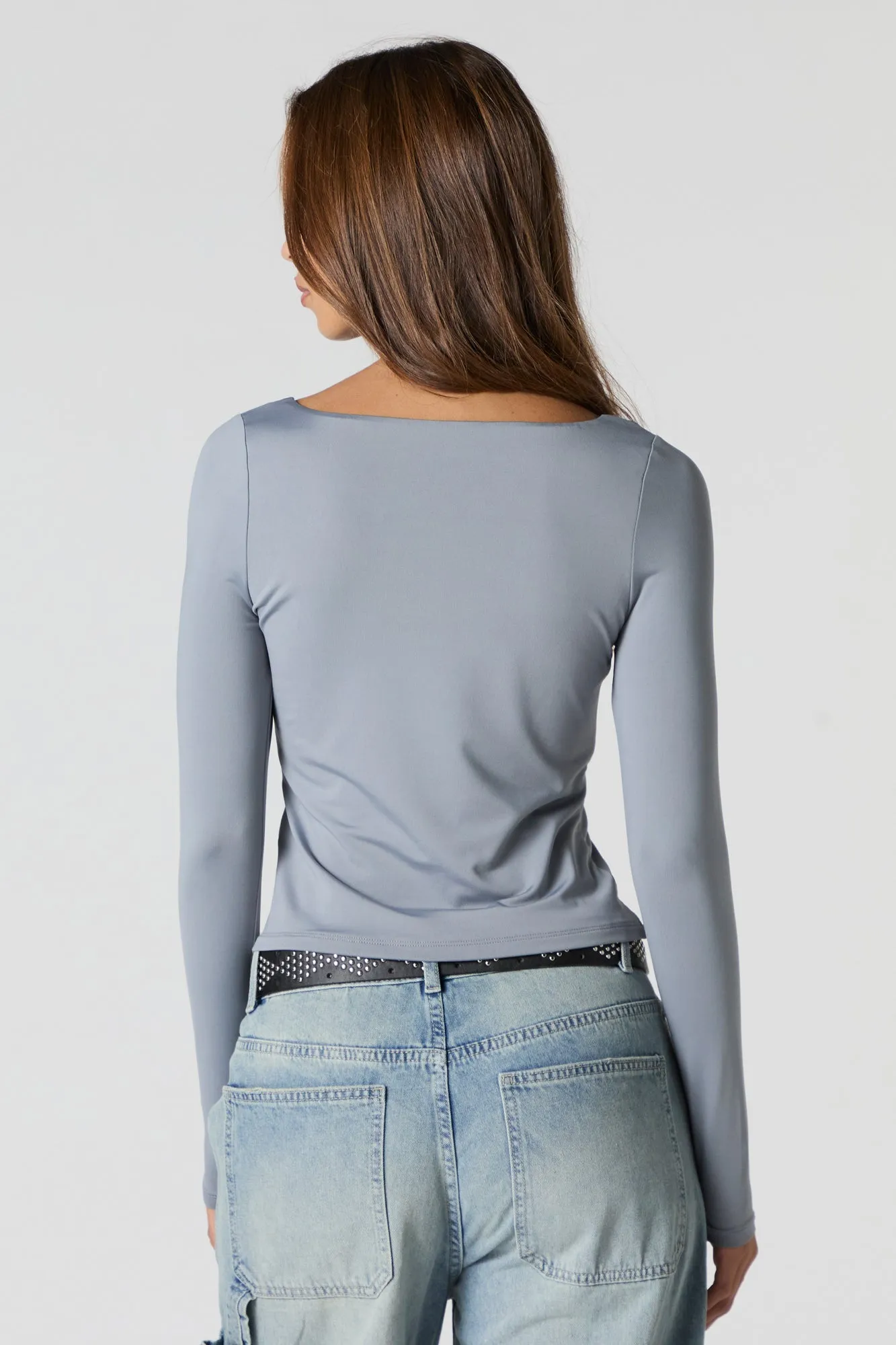 Contour Scoop Neck Long Sleeve Top sold by Charlotte Russe product image thumbnail 2