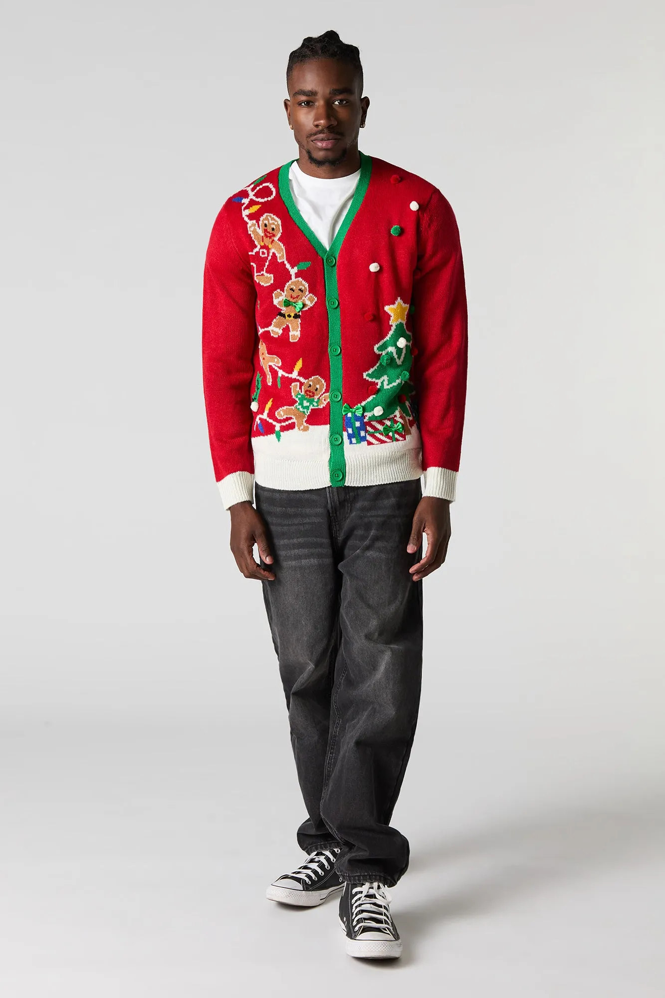 Gingerbread Ugly Christmas Cardigan sold by Charlotte Russe product image thumbnail 3