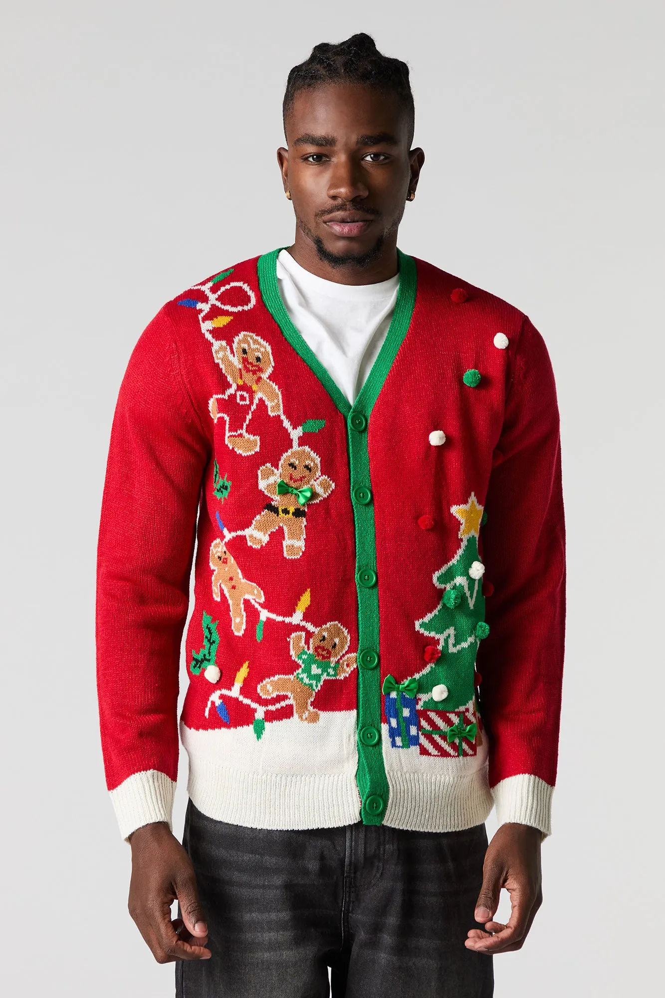 Gingerbread Ugly Christmas Cardigan sold by Charlotte Russe