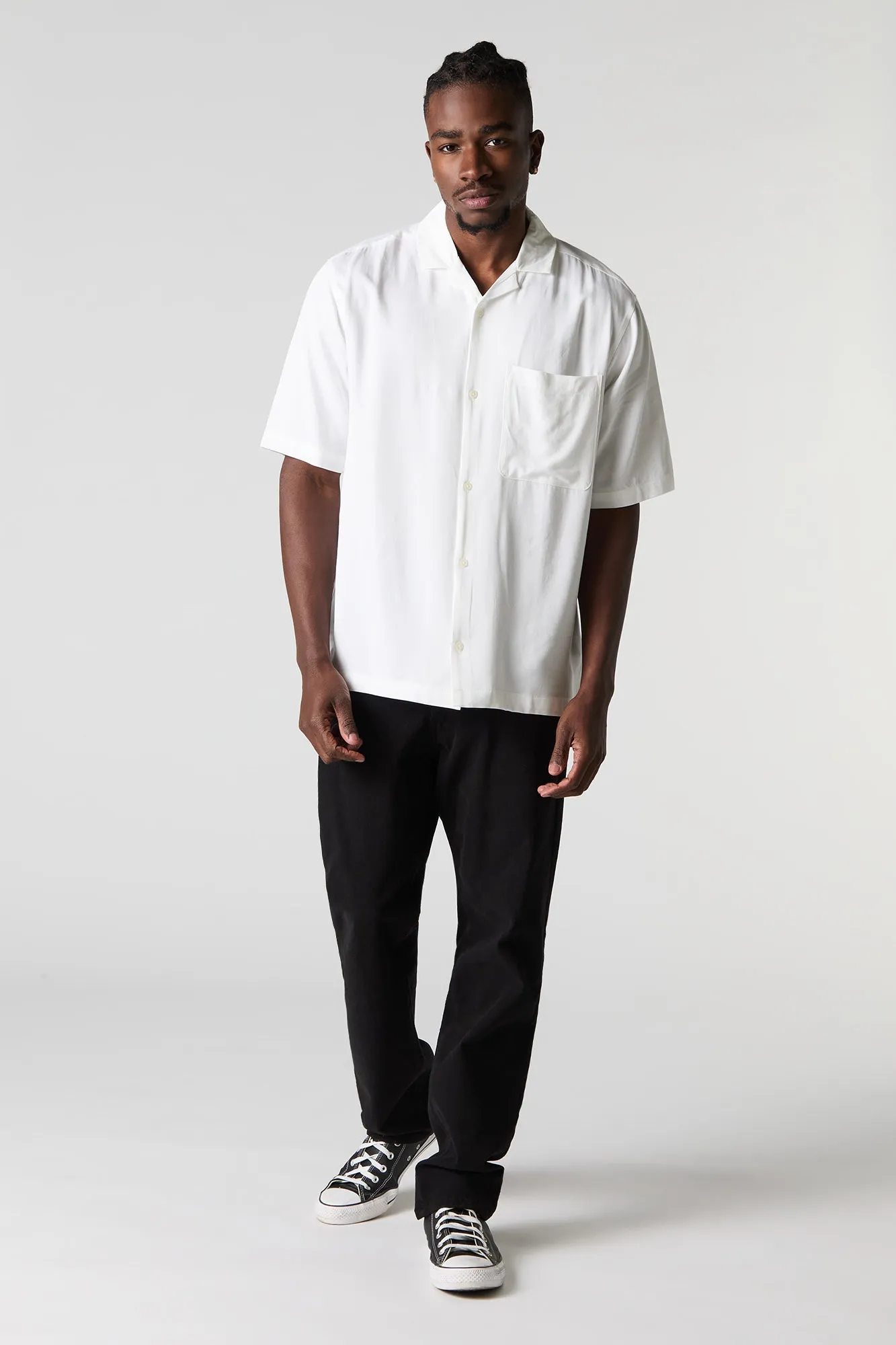 Short Sleeve Button-Up Top sold by Charlotte Russe product image thumbnail 3