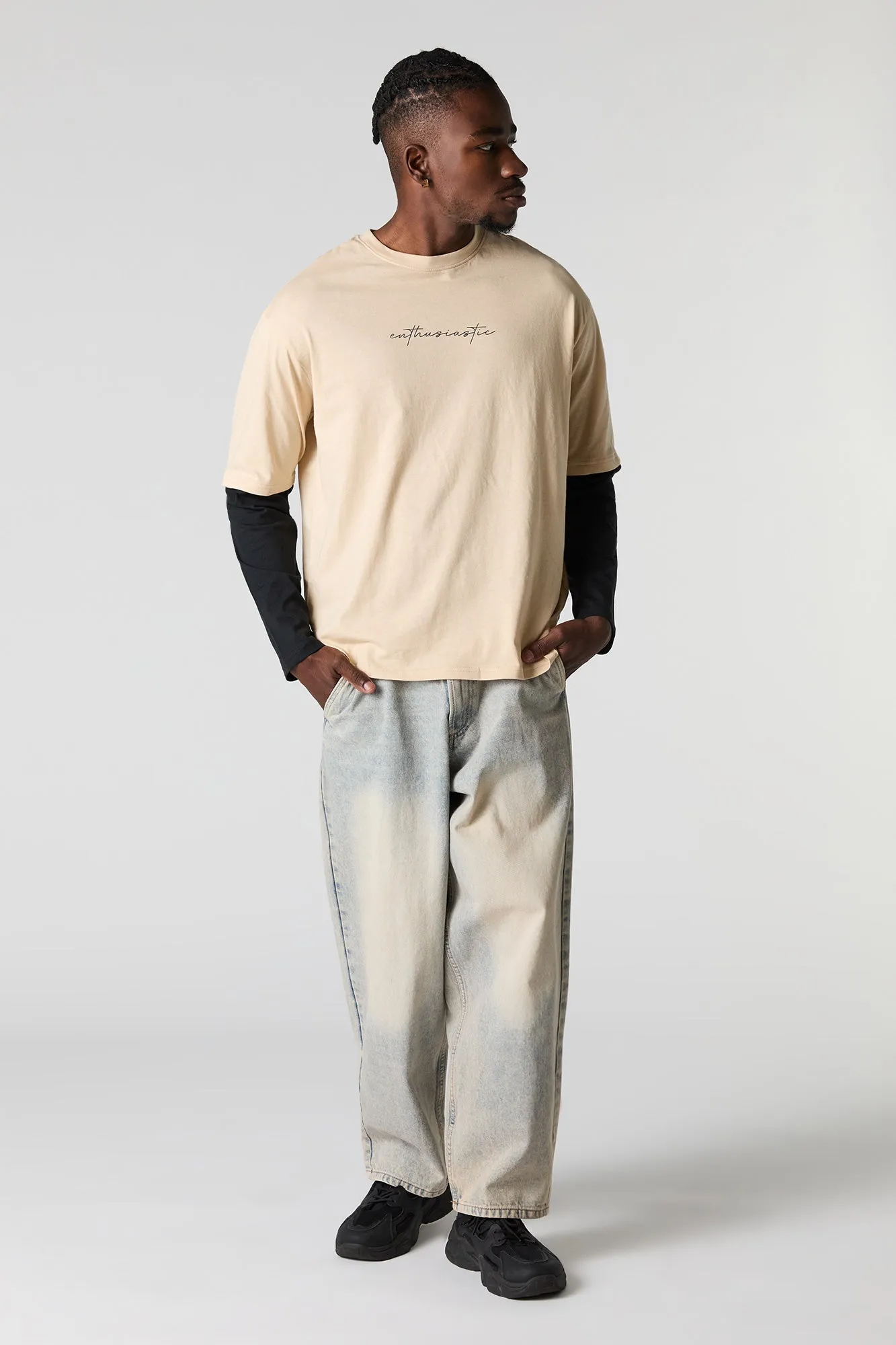 Graphic Layered Long Sleeve Top sold by Charlotte Russe product image thumbnail 3