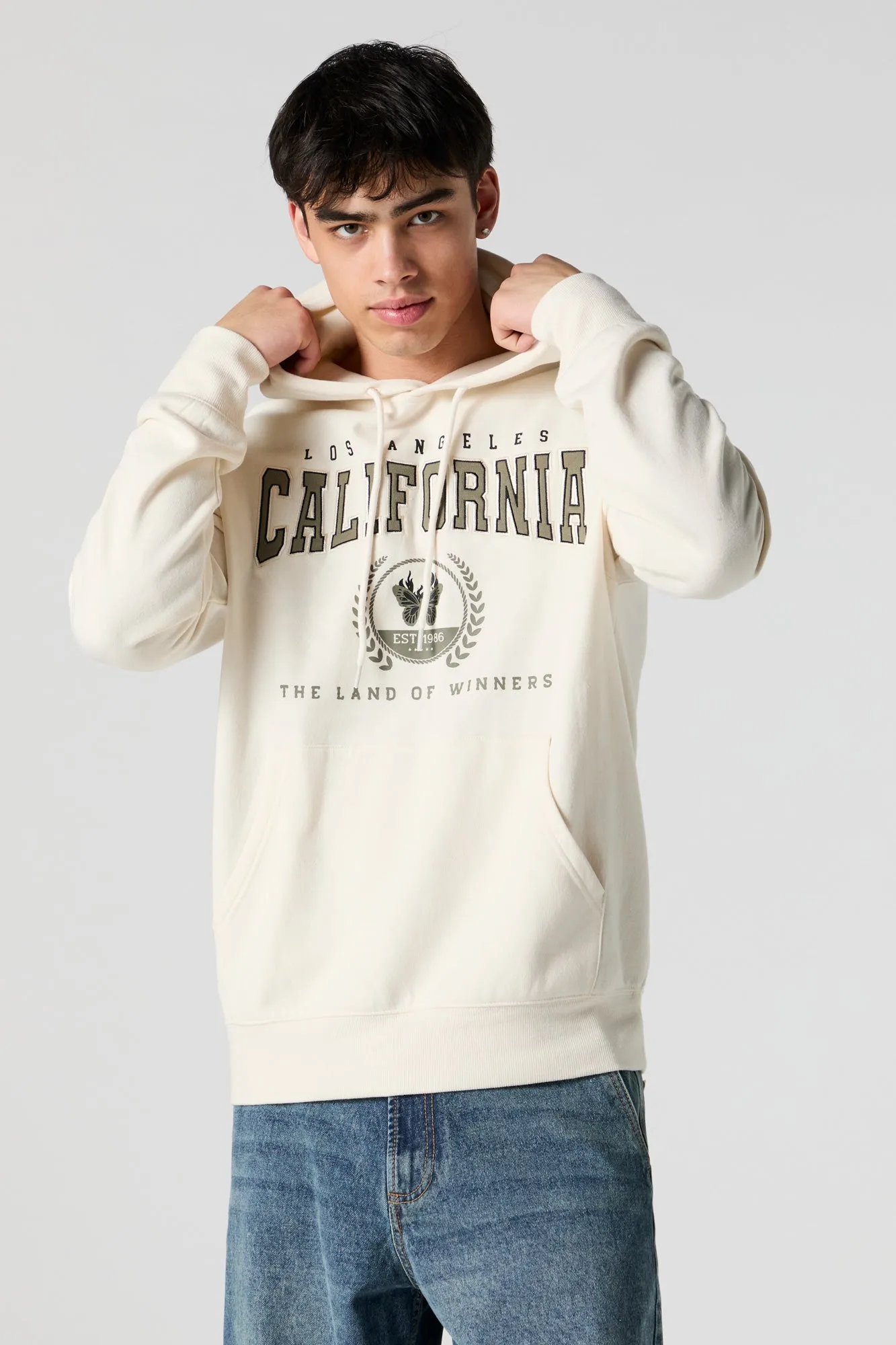 City Embroidered Fleece Hoodie sold by Charlotte Russe