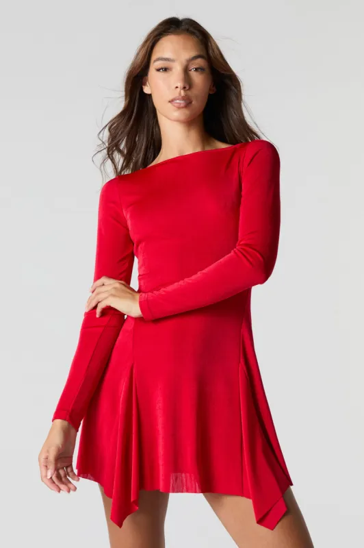 Asymmetrical Slinky Mini Dress sold by Charlotte Russe