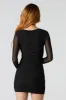 Mesh Ruched Long Sleeve Mini Dress sold by Charlotte Russe