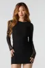 Mesh Ruched Long Sleeve Mini Dress sold by Charlotte Russe
