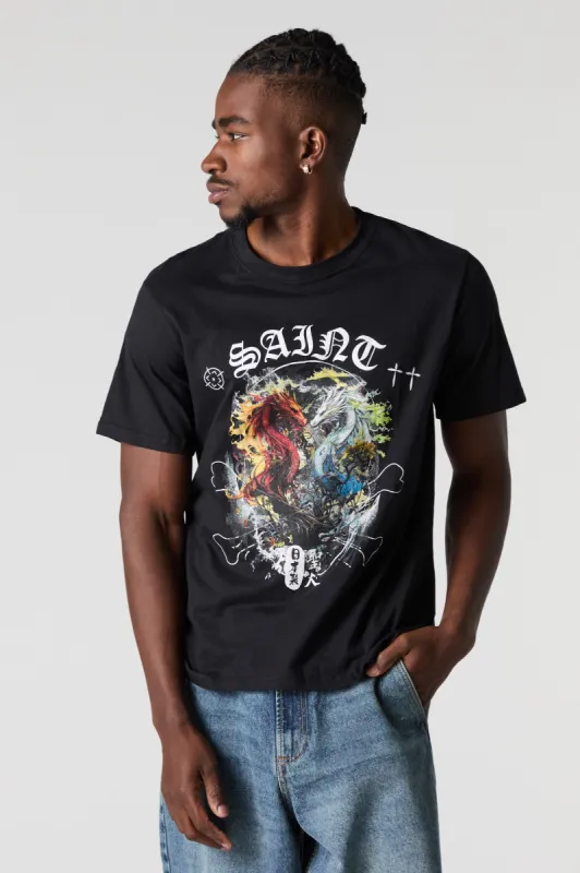 Double Dragons Graphic T-Shirt sold by Charlotte Russe