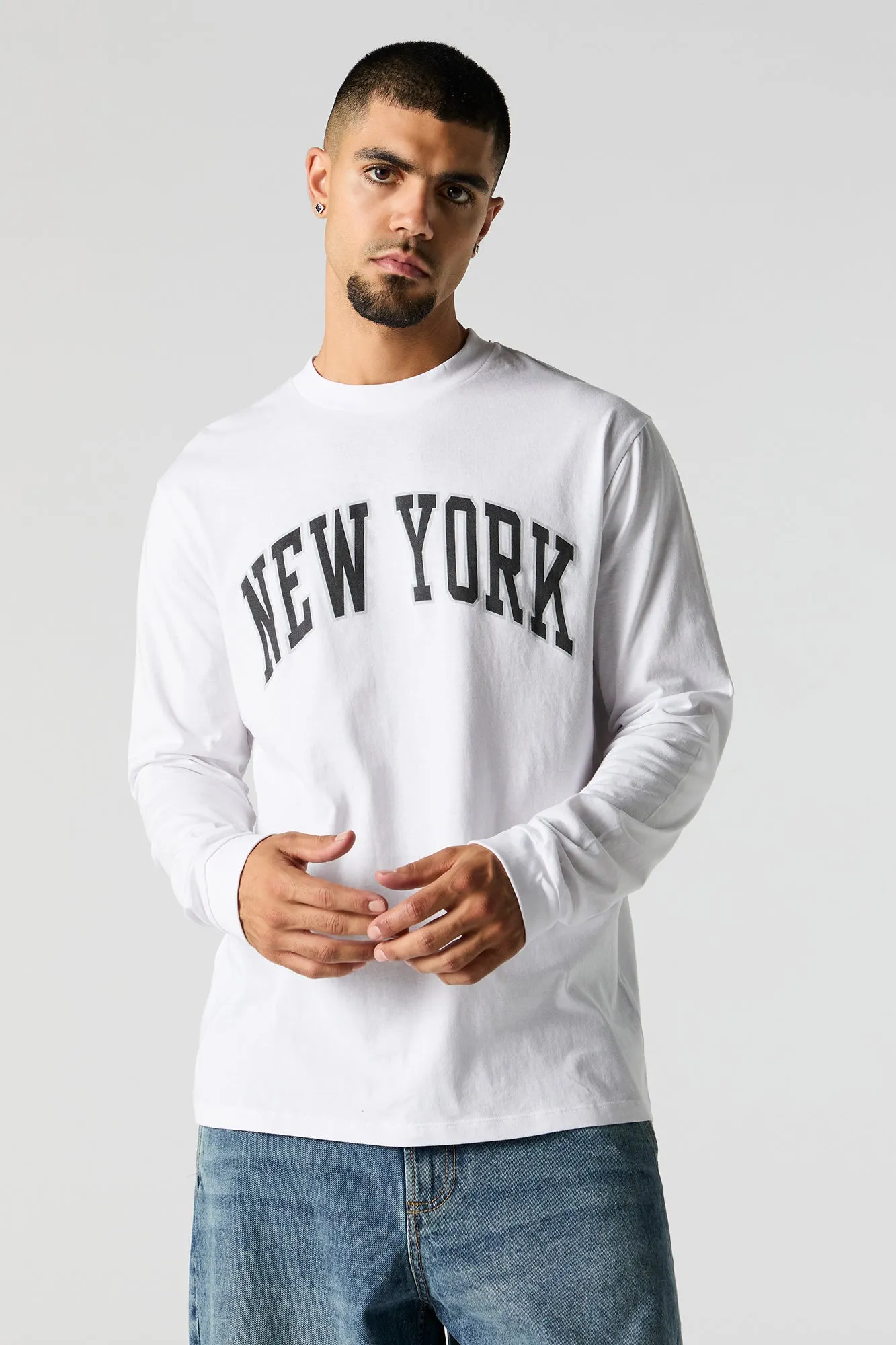 City Graphic Long Sleeve Top sold by Charlotte Russe