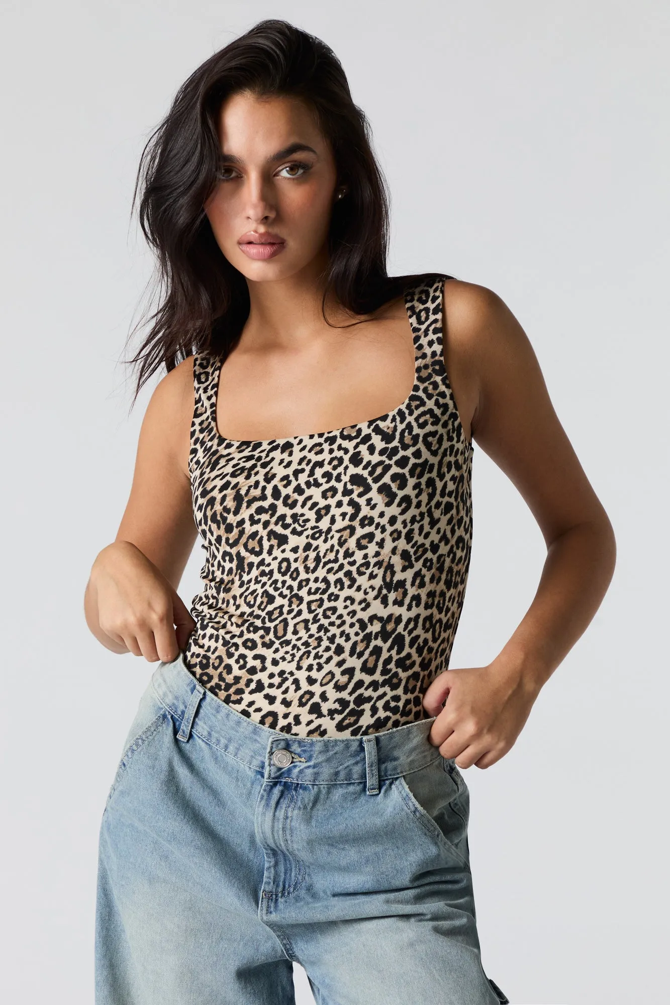 Contour Square Neck Sleeveless Bodysuit sold by Charlotte Russe