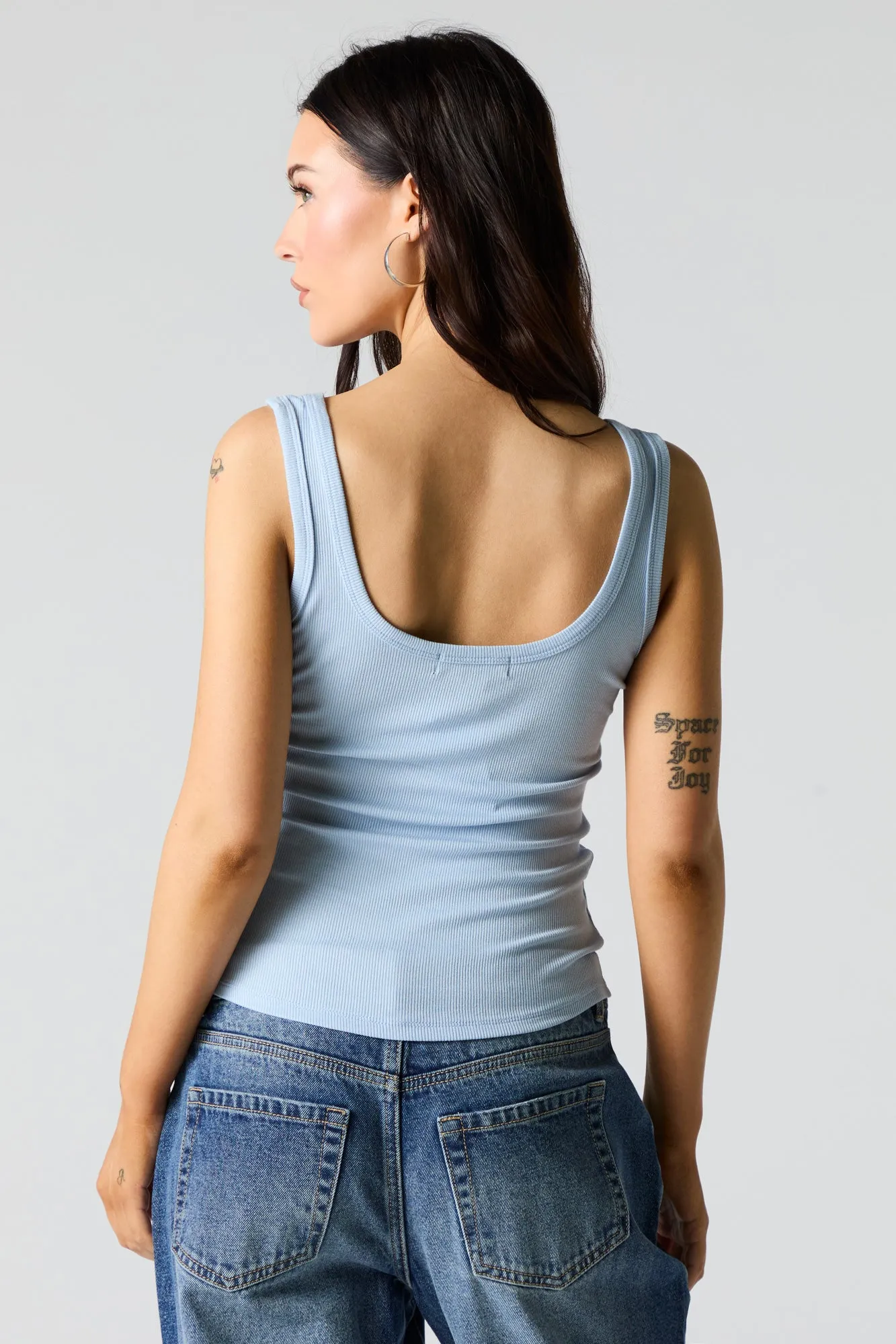 Ribbed Scoop Neck Tank sold by Charlotte Russe product image thumbnail 2