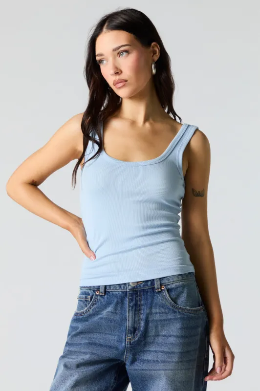 Ribbed Scoop Neck Tank sold by Charlotte Russe