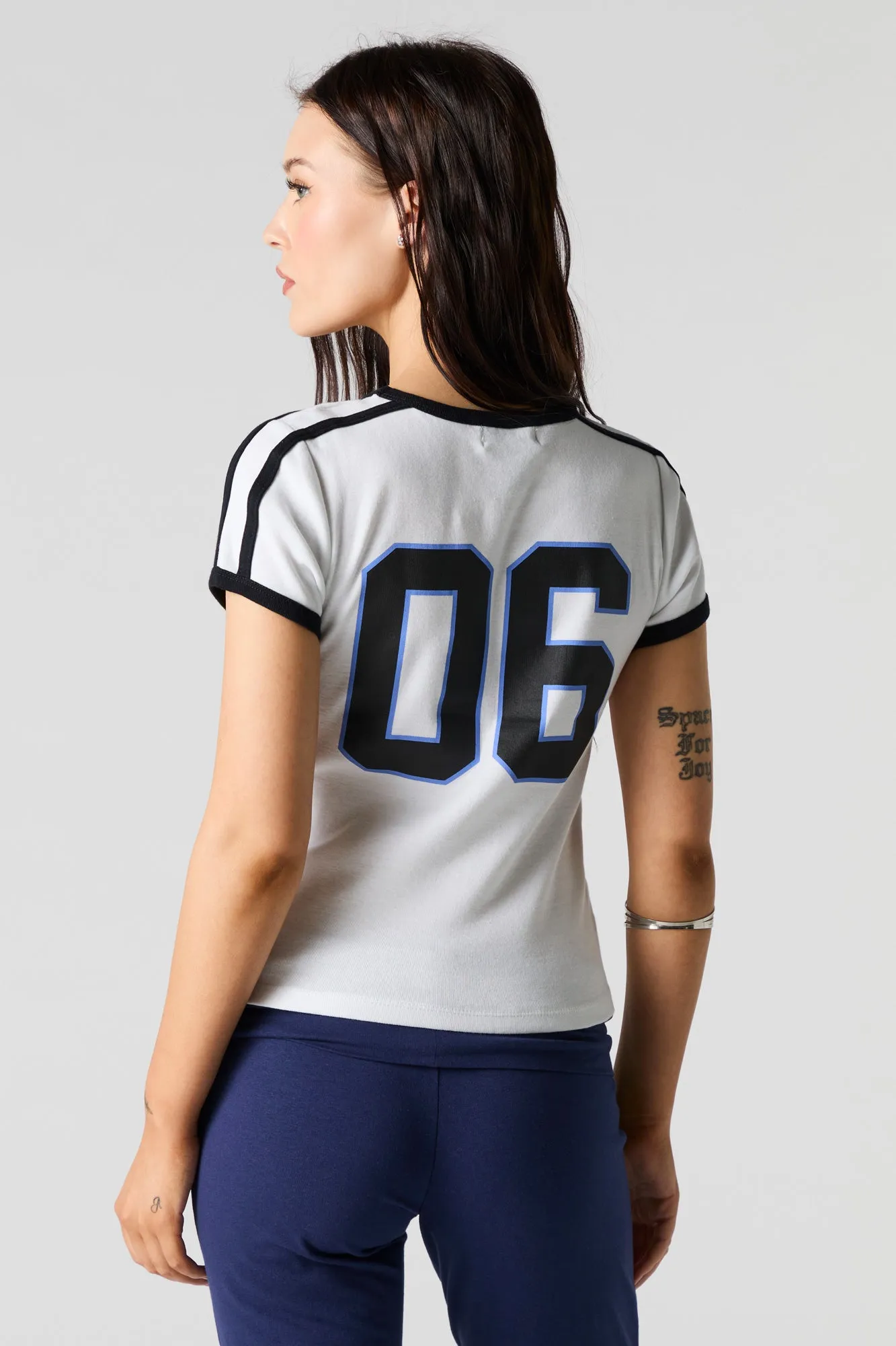 Sporty Graphic Ringer T-Shirt sold by Charlotte Russe product image thumbnail 2