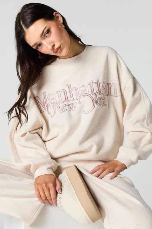 Embroidered Destination Sweatshirt sold by Charlotte Russe