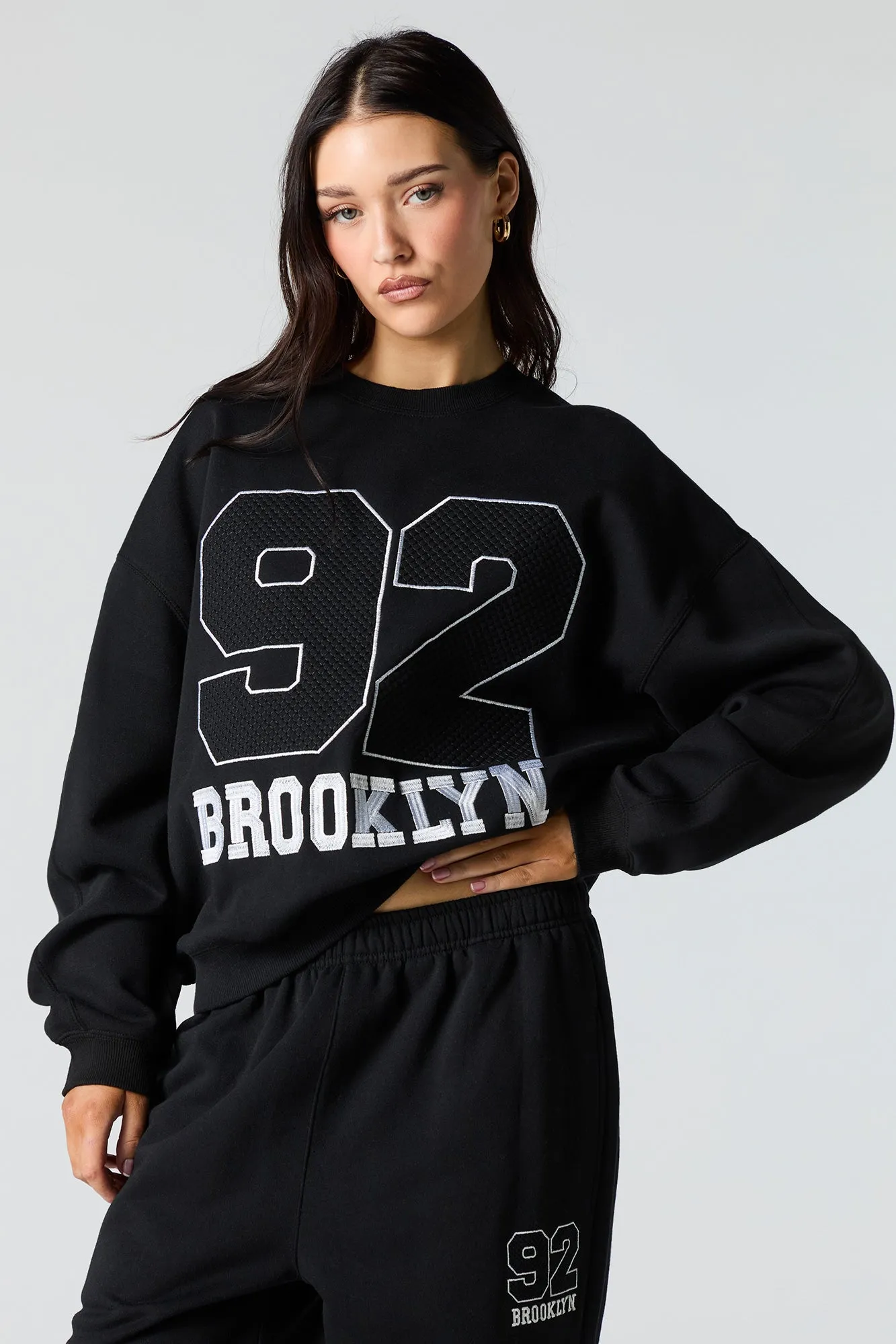 Embroidered Destination Sweatshirt sold by Charlotte Russe product image thumbnail 5