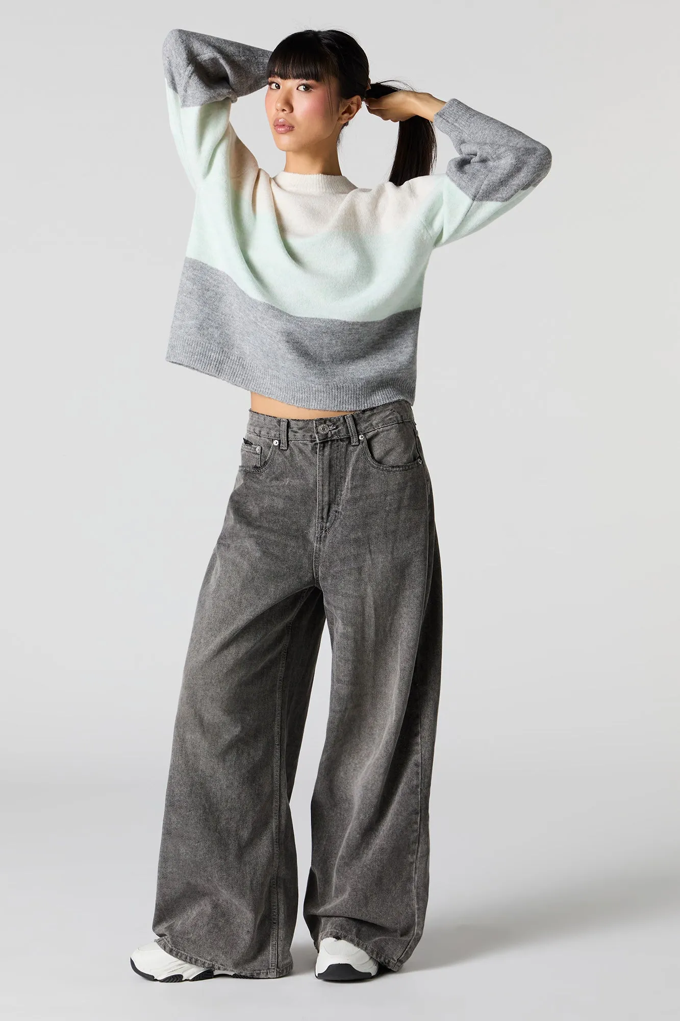 Mossy Knit Colourblock Sweater sold by Charlotte Russe product image thumbnail 3