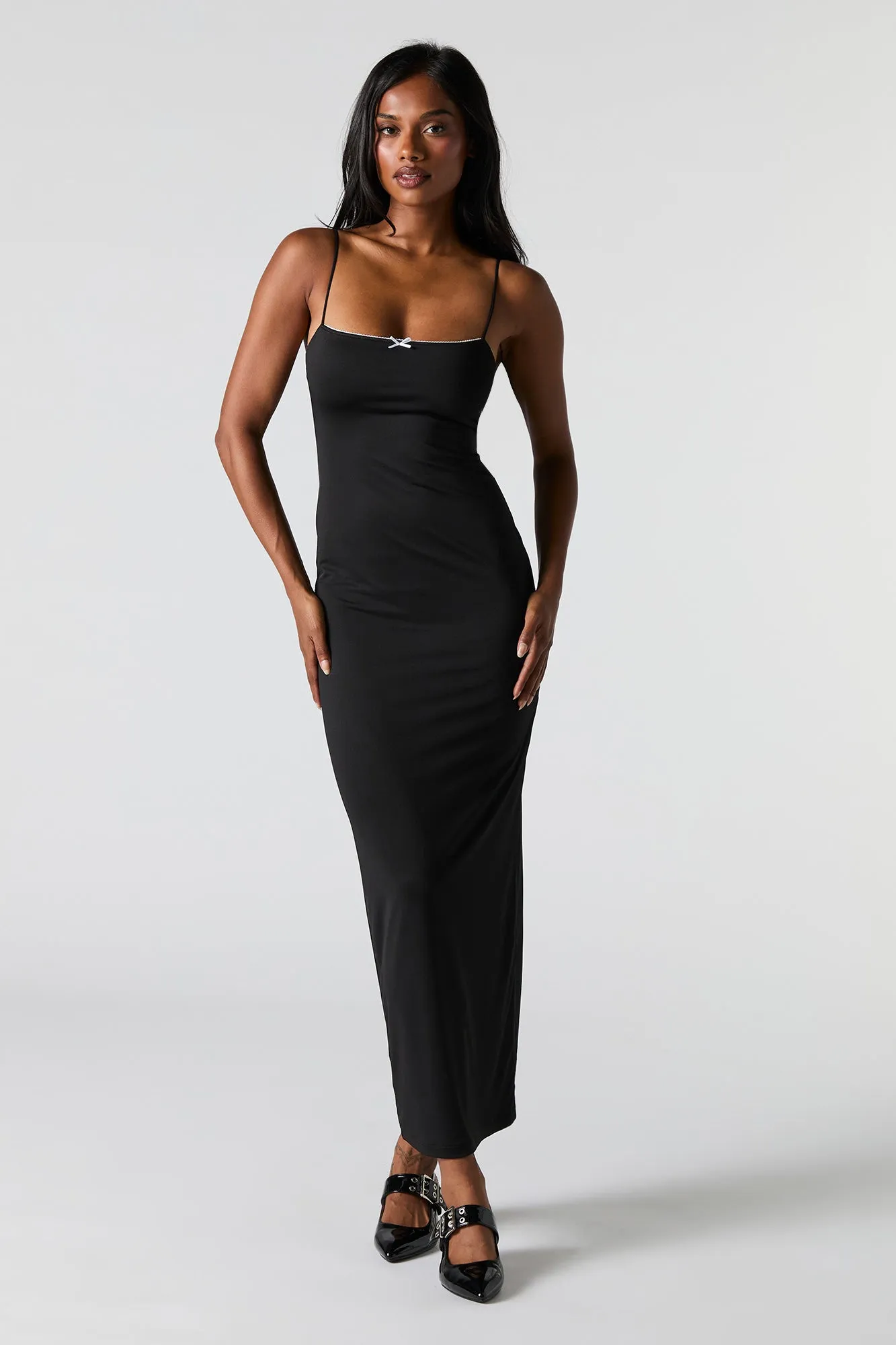 Lace Bow Trim Maxi Dress sold by Charlotte Russe product image thumbnail 5