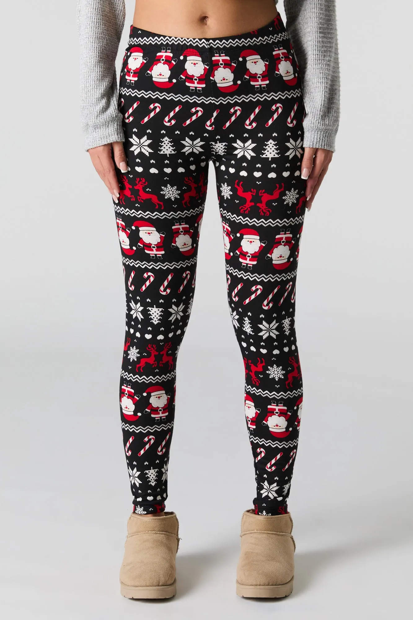 Christmas Print Soft Fleece Legging sold by Charlotte Russe product image thumbnail 2