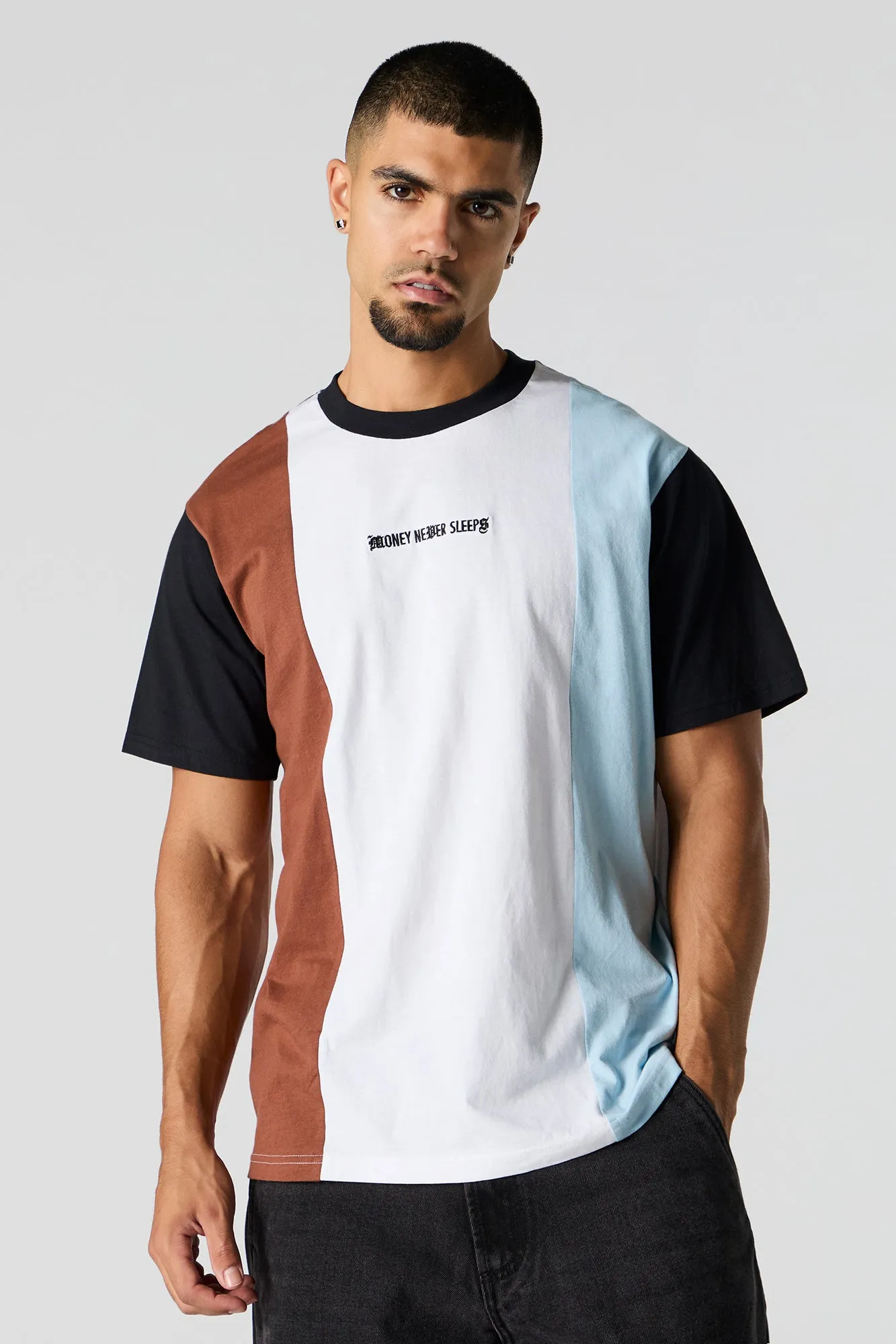 Colourblock Embroidered T-Shirt sold by Charlotte Russe product image thumbnail 5