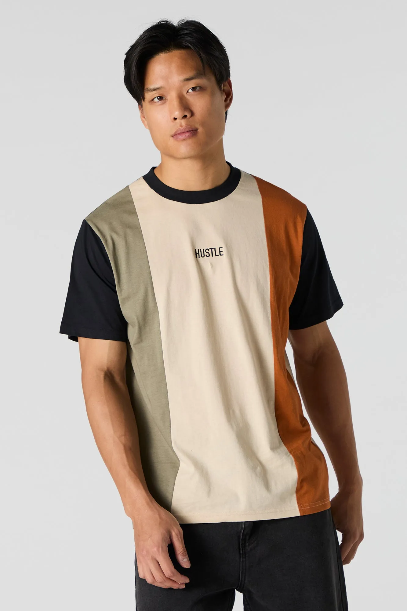 Colourblock Embroidered T-Shirt sold by Charlotte Russe