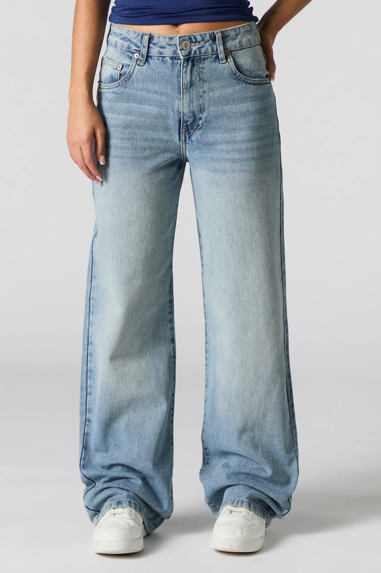 Medium Wash High Rise Wide Leg Jean sold by Charlotte Russe product image thumbnail 2