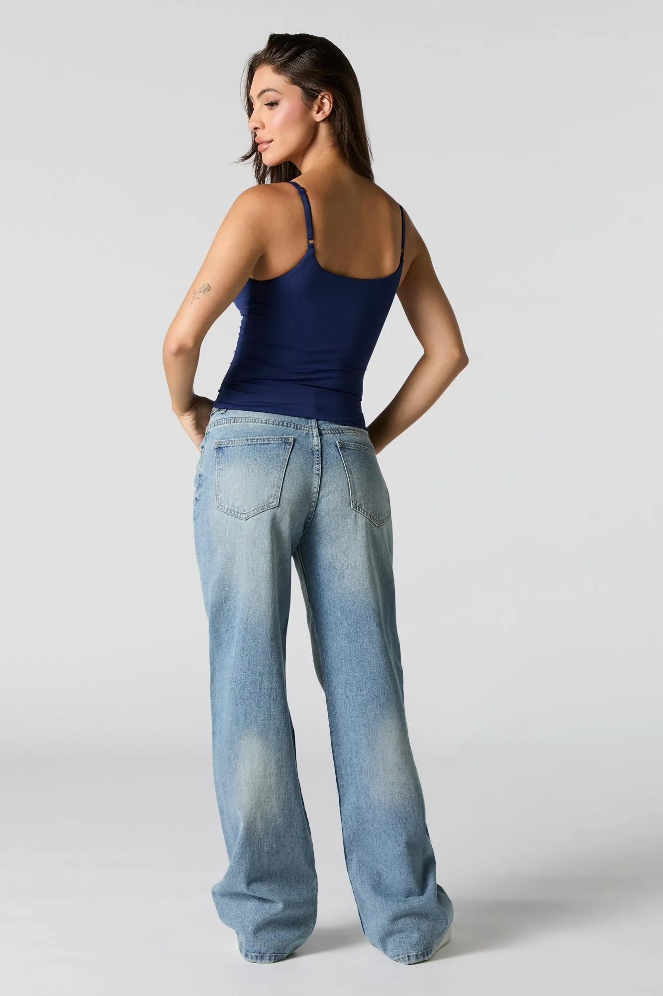 Medium Wash High Rise Wide Leg Jean sold by Charlotte Russe product image thumbnail 3