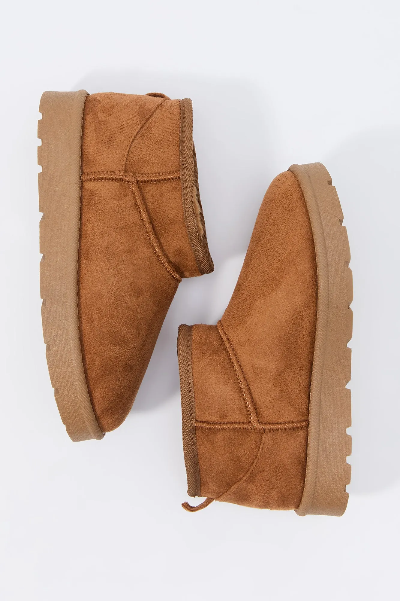 Faux Suede Platform Ankle Booties sold by Charlotte Russe