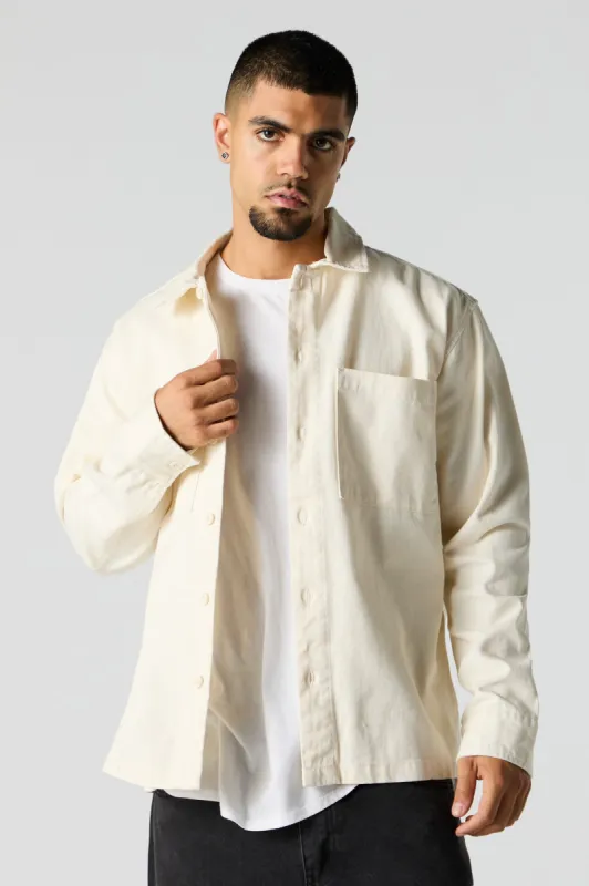 Denim Button-Up Long Sleeve Top sold by Charlotte Russe