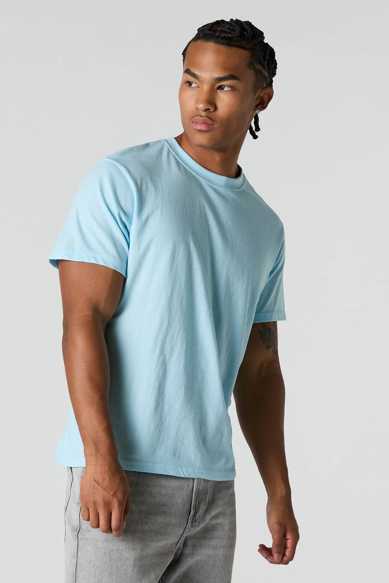 Solid Crewneck T-Shirt sold by Charlotte Russe