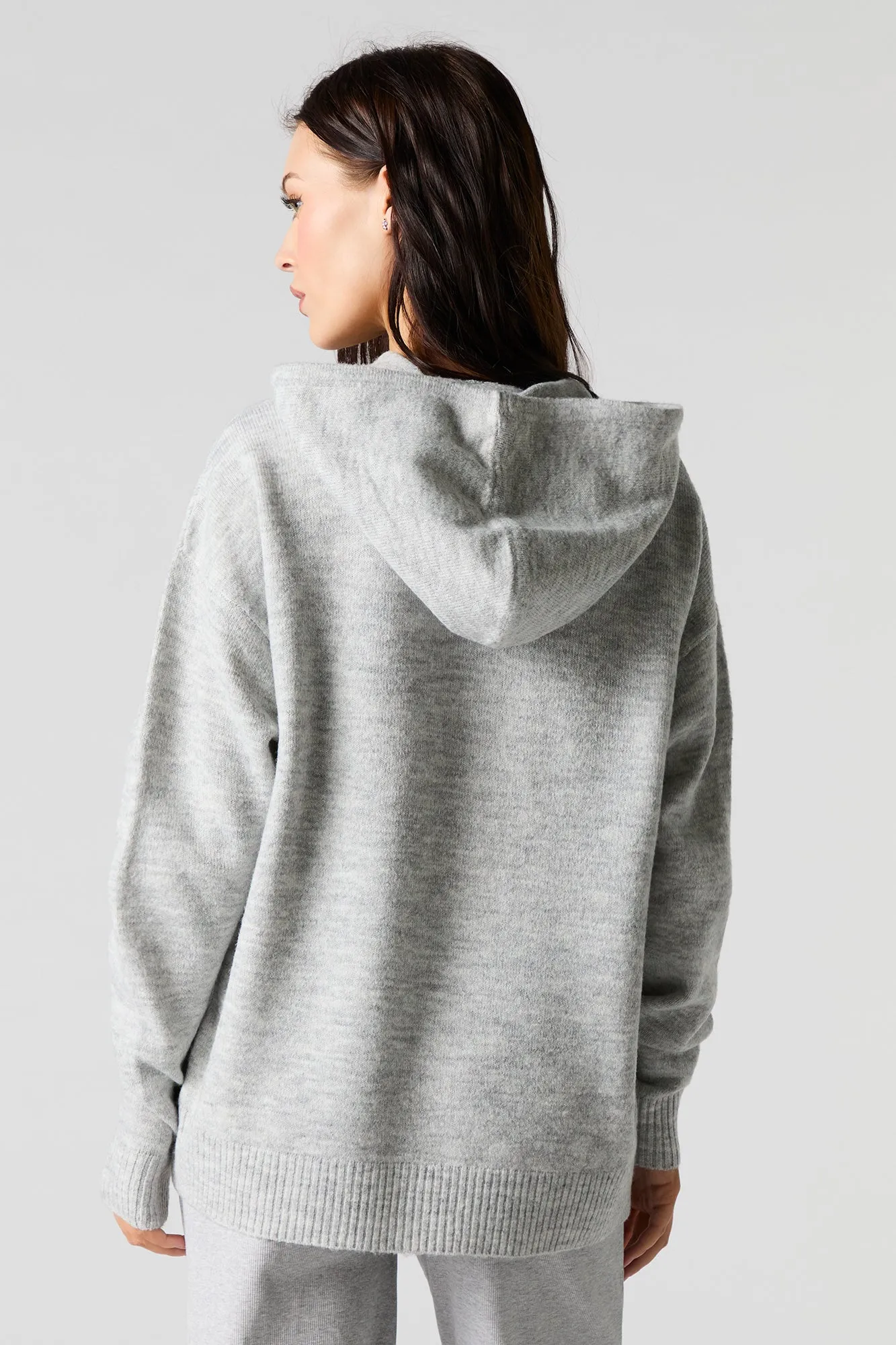 Mossy Knit Hooded Sweater sold by Charlotte Russe product image thumbnail 5