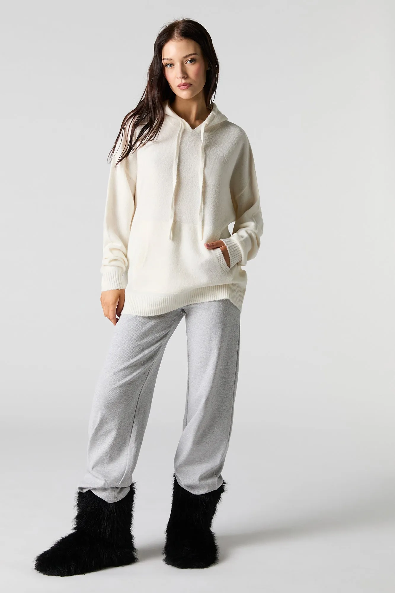 Mossy Knit Hooded Sweater sold by Charlotte Russe product image thumbnail 3