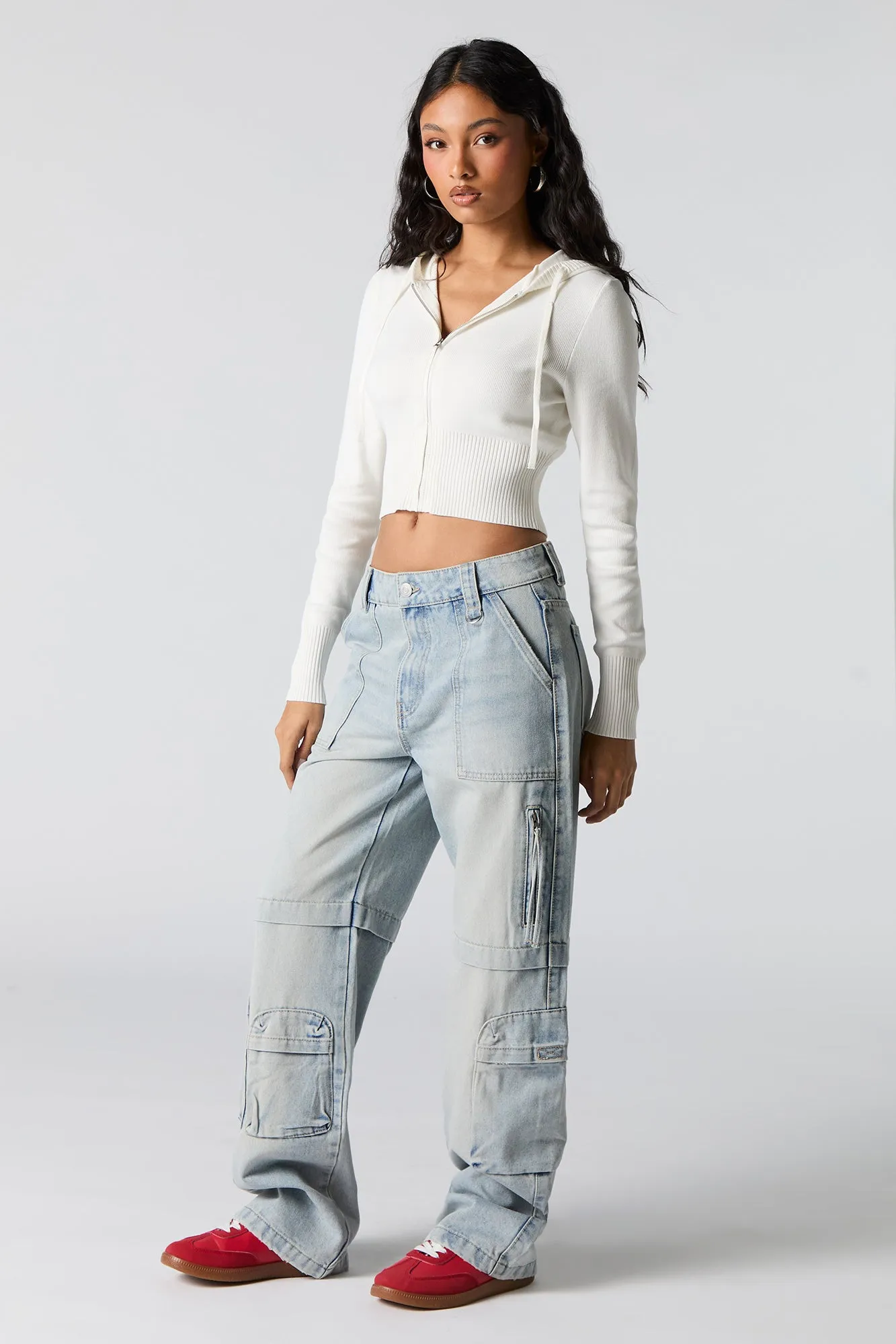 Zip Pocket Straight Leg Cargo Jean sold by Charlotte Russe
