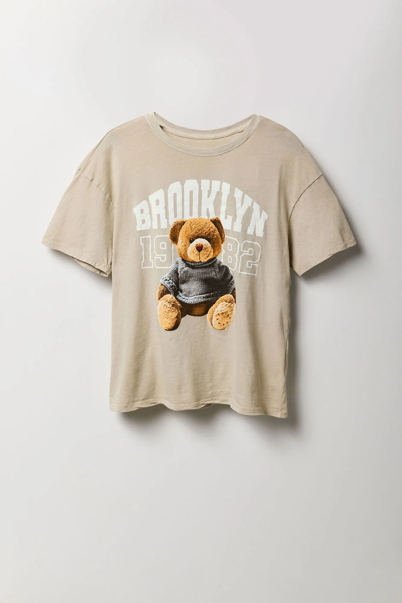 Brooklyn Teddy Graphic Boyfriend T-Shirt sold by Charlotte Russe product image thumbnail 4