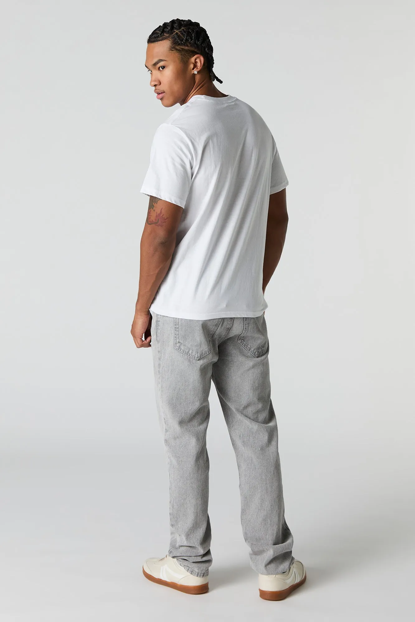 Light Grey Wash Rigid Straight Leg Jean sold by Charlotte Russe product image thumbnail 3